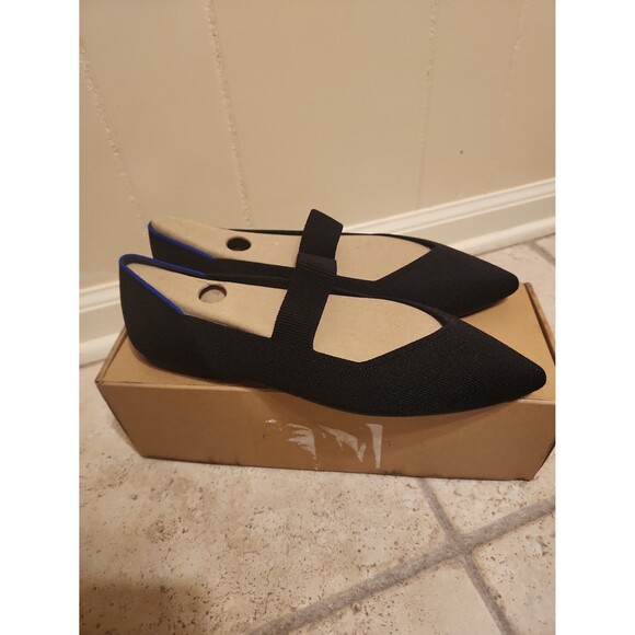 Rothy's "The Square Mary Jane" Flats in Black Size 10.5 - Picture 1 of 12